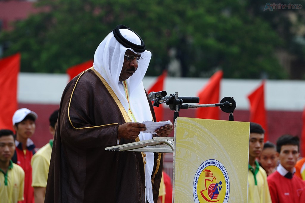 Ông Dahlan Jumaan al-Hamad - Chủ tịch liên đoàn điền kinh Châu Á phát biểu