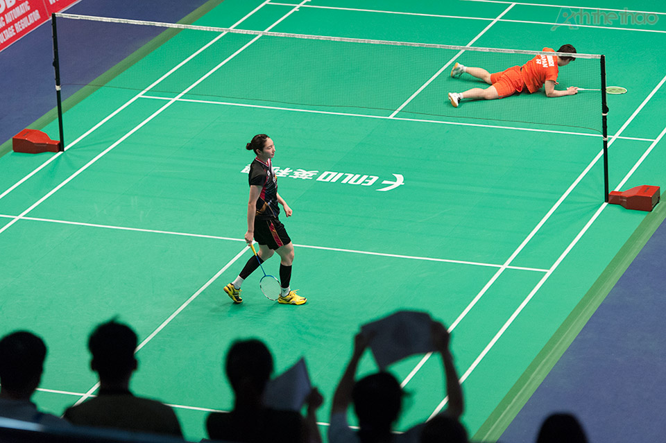 Một pha thắng điểm của tay vợt Hàn Quốc Sung Ji Hyun